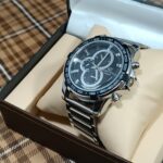 Edi_fice Black & Silver ChronoSport Watch