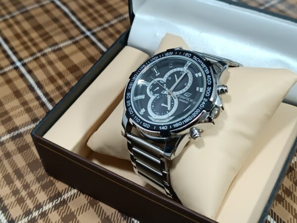 Edi_fice Black & Silver ChronoSport Watch