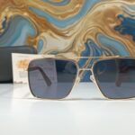 Guc_ci Men's Aviator Sunglasses - Gold Frame with Blue Lenses