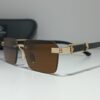 Gold-Trimmed Square Sunglasses