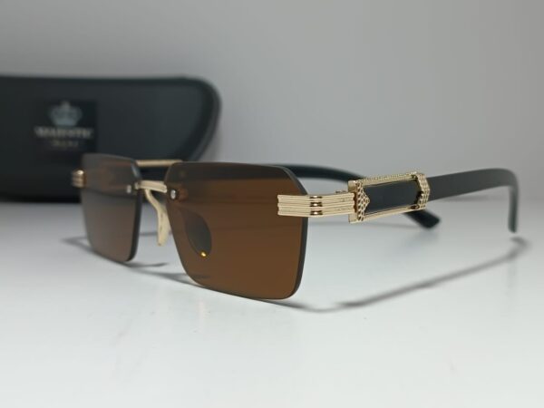 Gold-Trimmed Square Sunglasses