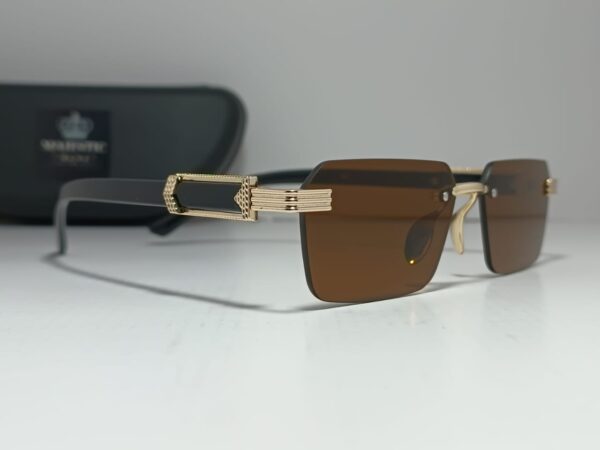 Gold-Trimmed Square Sunglasses