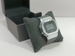 1. Cas_io G_Shock Silver Stainless Steel Digital Watch